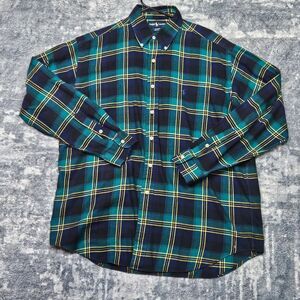 Ralph Lauren Shirt Blaire Mens L Green Plaid Button Up Long Sleeve Pony Flannel